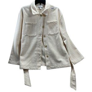 Liz claiborne Woman blazer/vest color pink, white long sleeve size M Button 2 Po